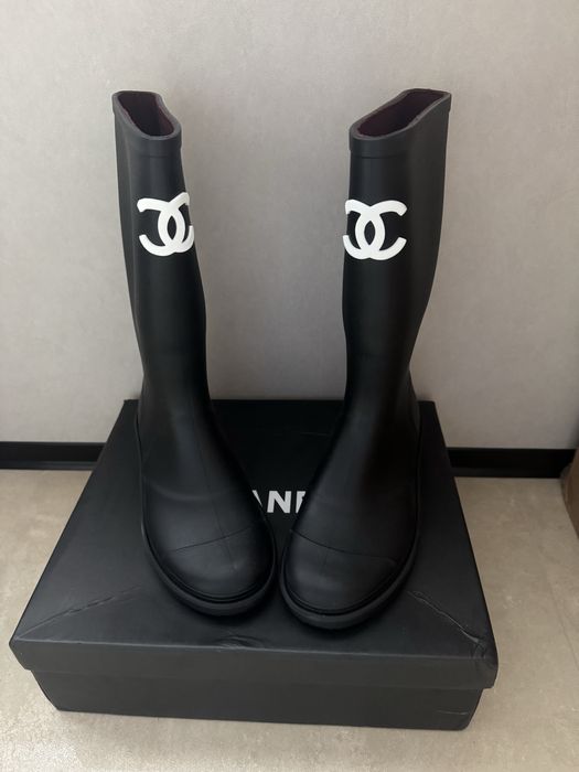 Гумові чоботи chanel, сапоги резинові