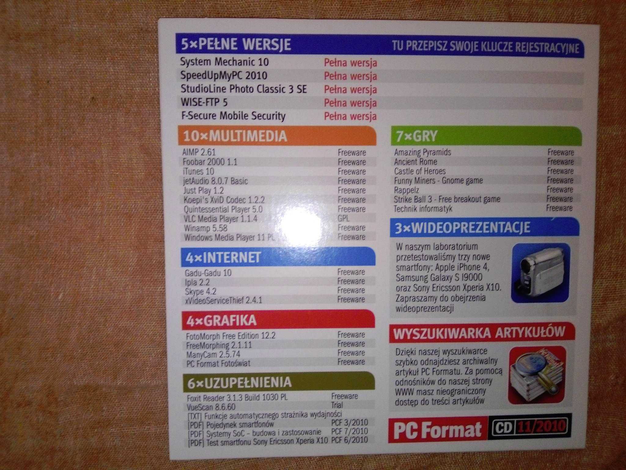 PC Format 11 2010 listopad (123) Gazeta + płyta CD Czasopismo