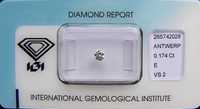 BRYLANT 0.174 ct VS2 E 3,63 mm Certyfikat IGI Diament