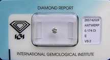 BRYLANT 0.174 ct VS2 E 3,63 mm Certyfikat IGI Diament