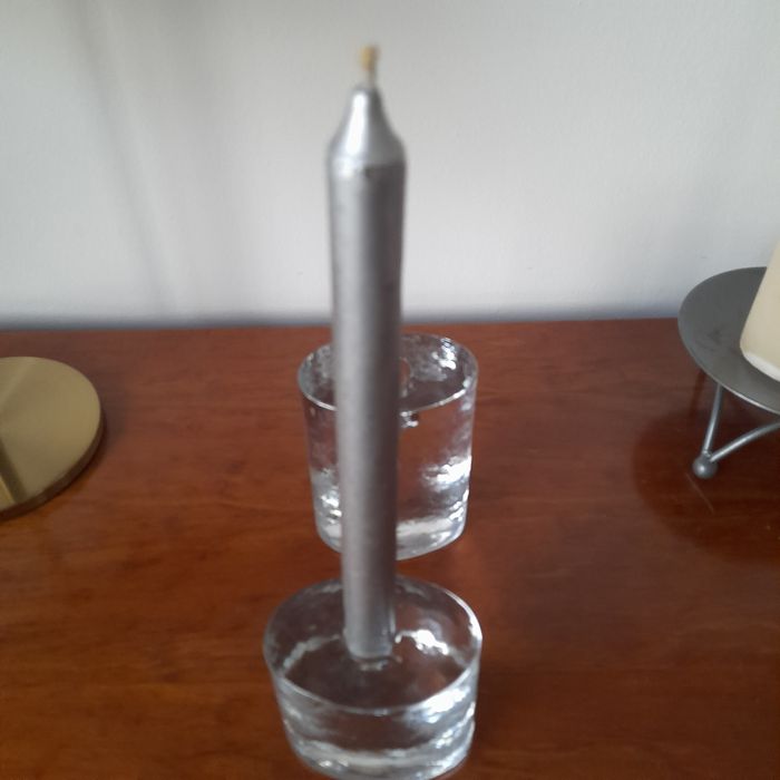 Castiçais vidro maciço