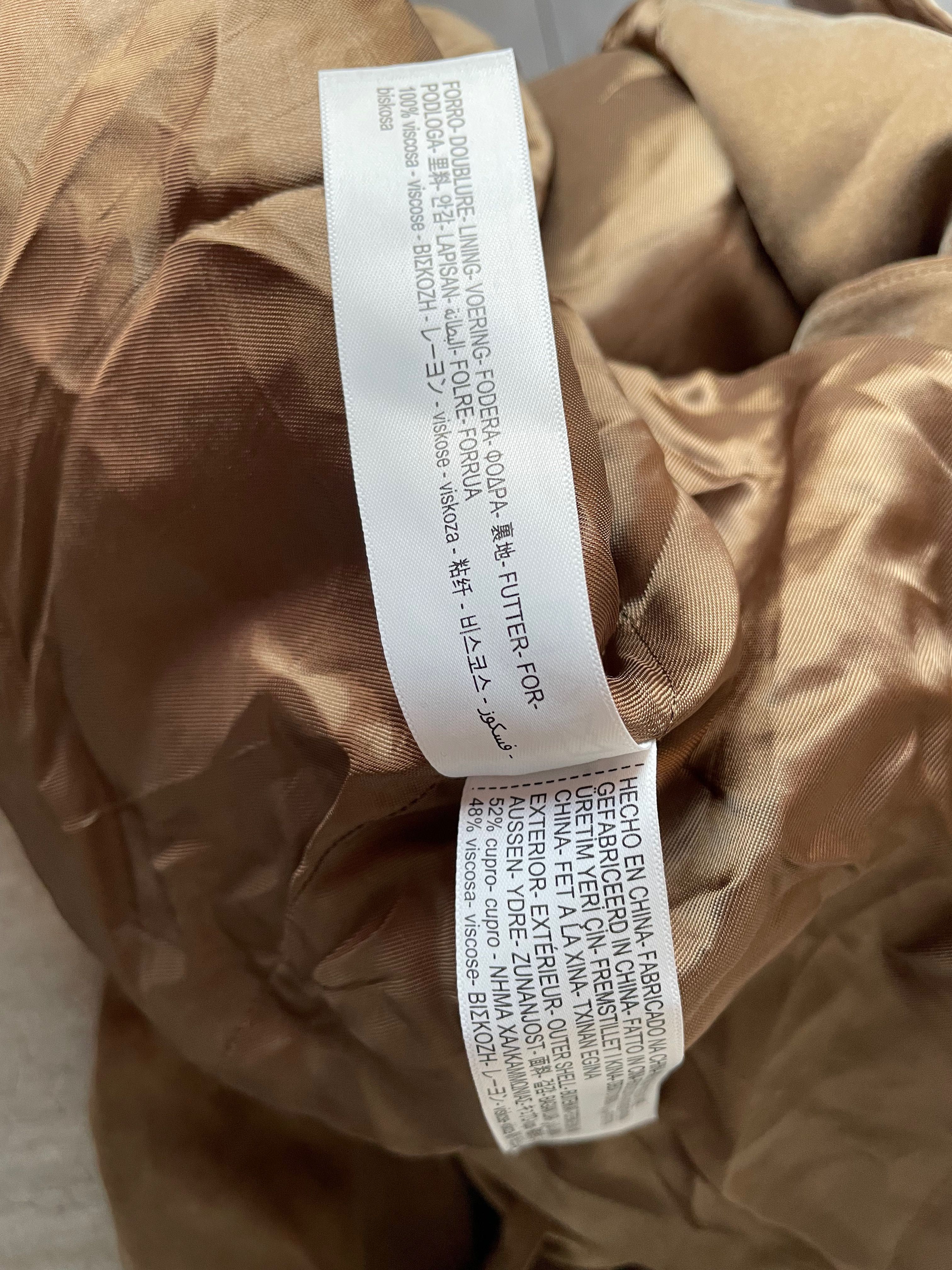 Massimo Dutti sukienka karmelowa toffi dwurzędowa marynarka supro