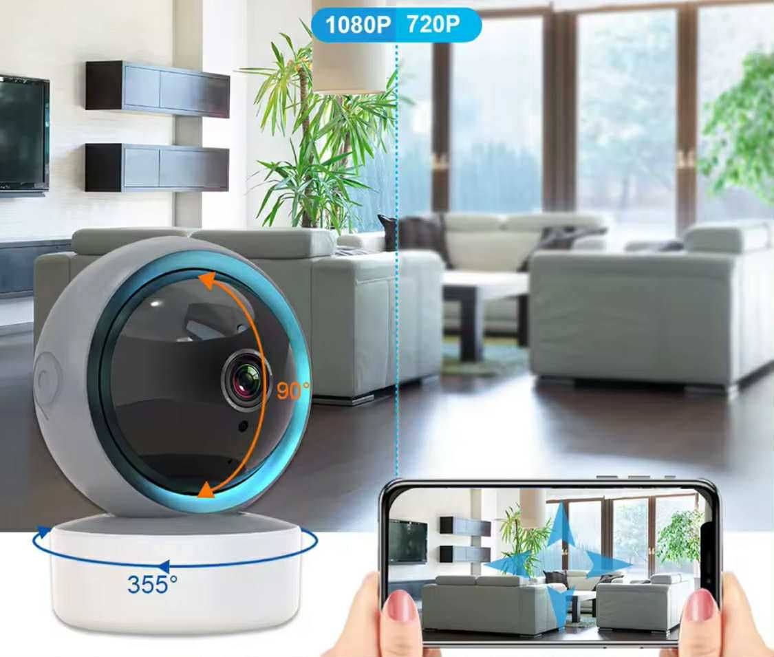 Kamera WiFi obrotowa Full HD z aplikacją Tuya niania monitoring
