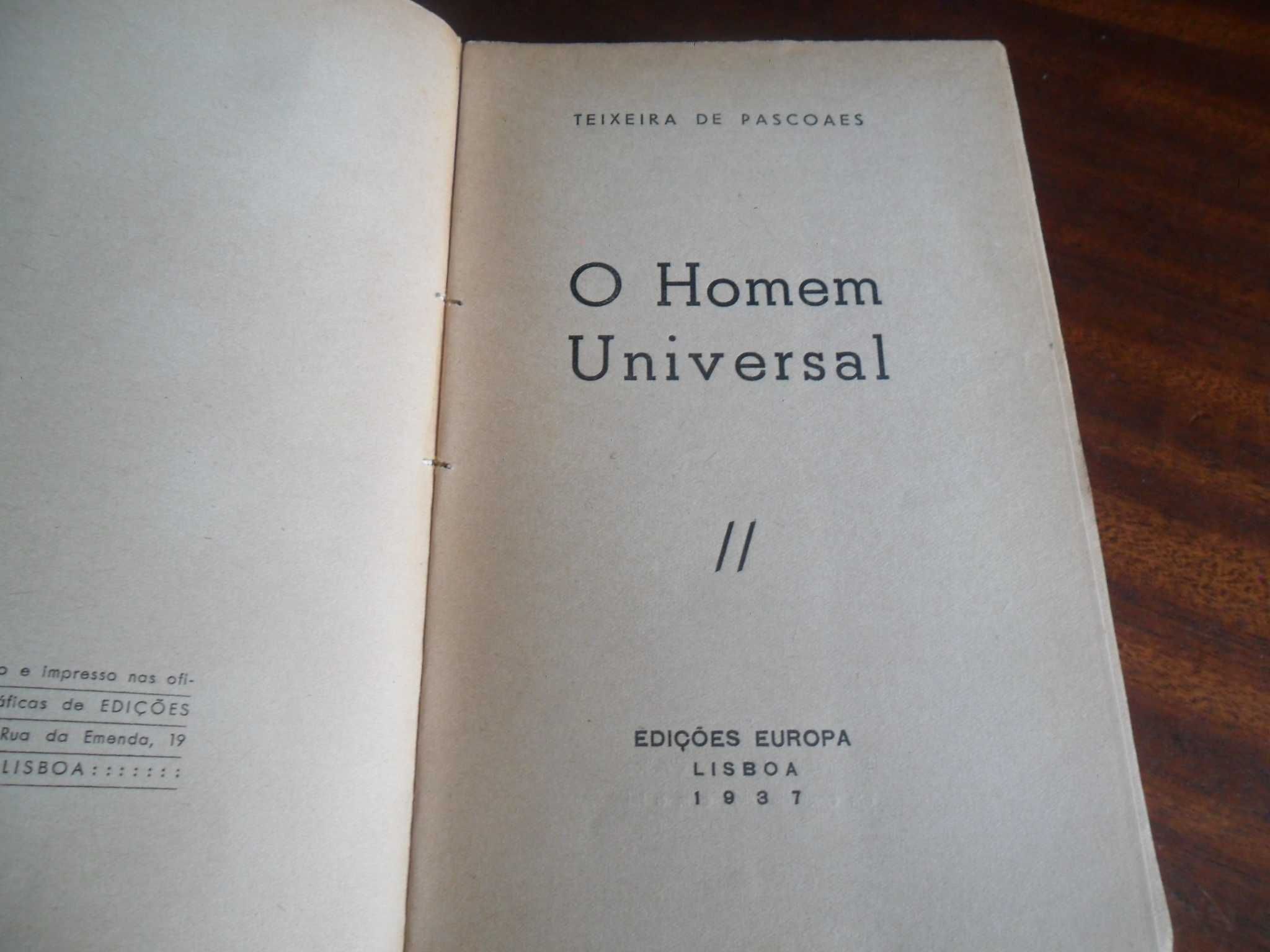 "O Homem Universal" de Teixeira de Pascoaes - 1ª Edição de 1937