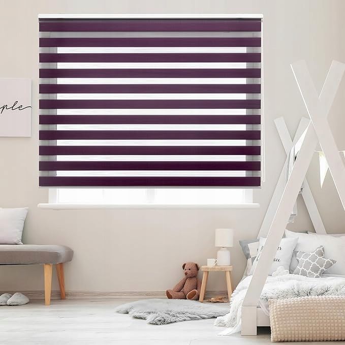 Lira Roleta Dzień I Noc Eleganckie Zasłony 120 X 250 Cm Fioletowy