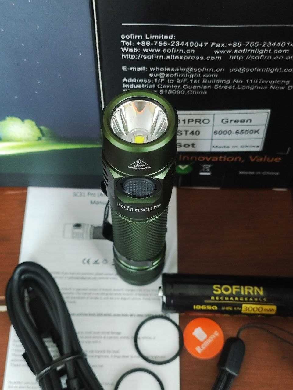 Ліхтар Sofirn SC31 Pro корпус чорний і сірий аккумулятор 18650 3000mAh