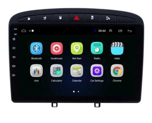 Rádio PEUGEOT 308 408 - Android 12  – 2 DIN GPS WIFI - Novo Garantia