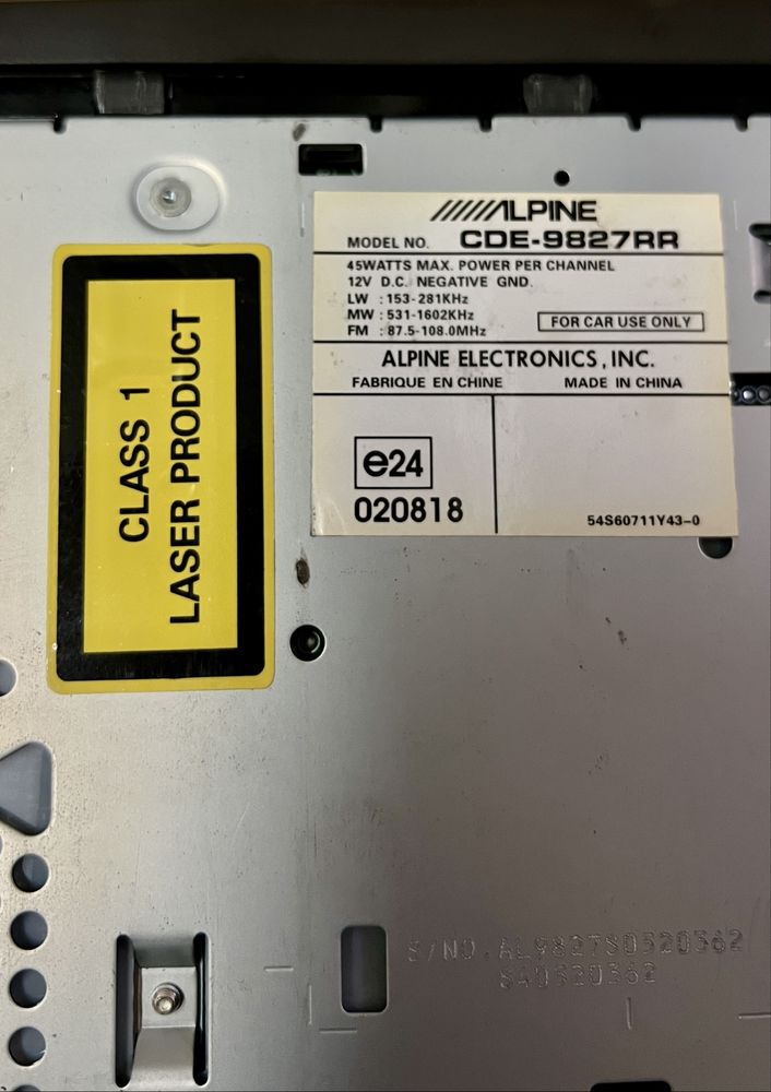 Autoradio Alpine CDE-9827 RR