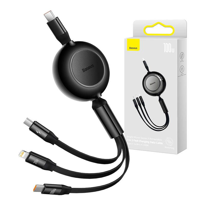 Kabel USB-C 3w1 Baseus micro USB / Lightning / USB-C, 100W / 3.5A, 1.1