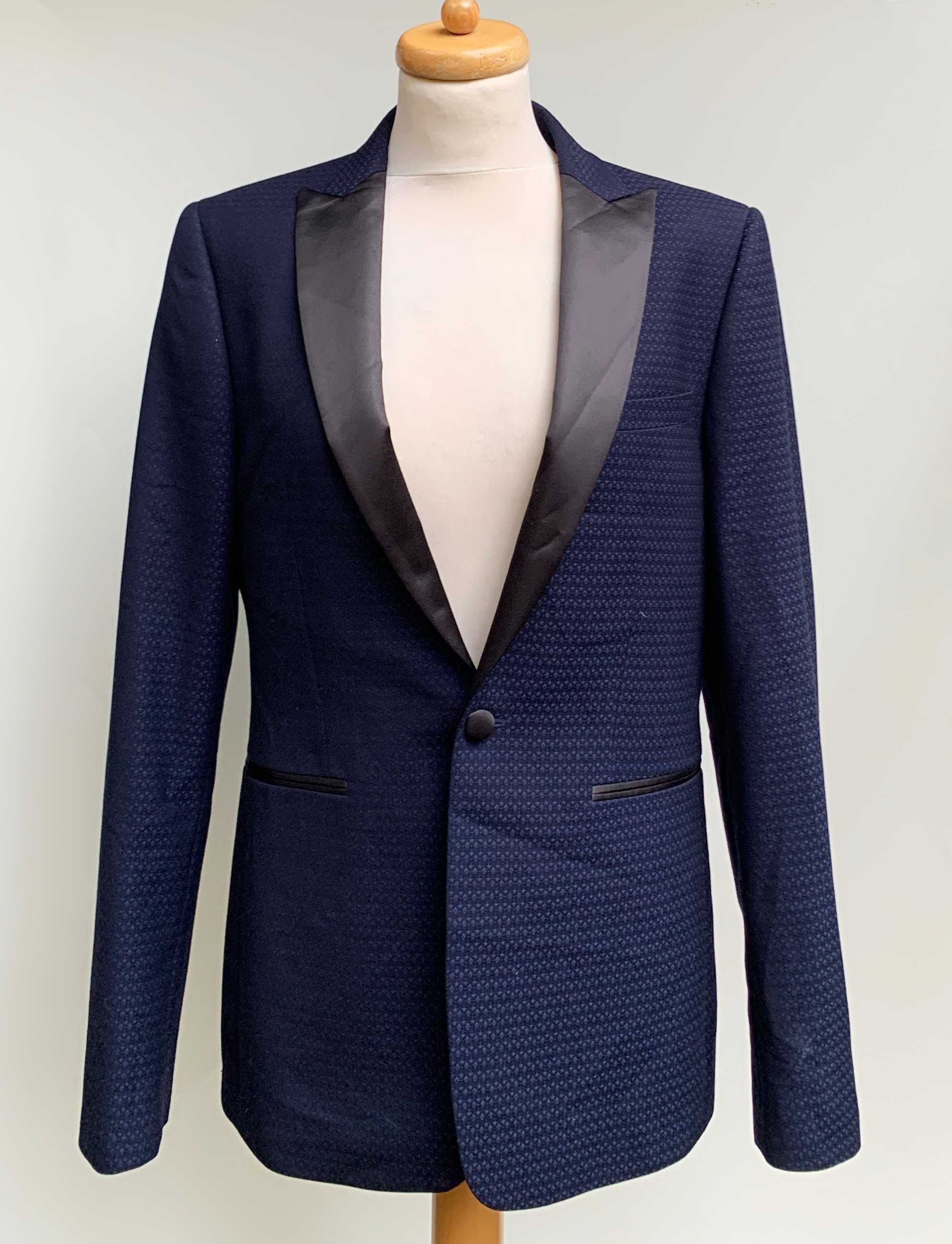 Marynarka Męska Blezer Burton Menswear 38R 96 cm Granatowa Wzory