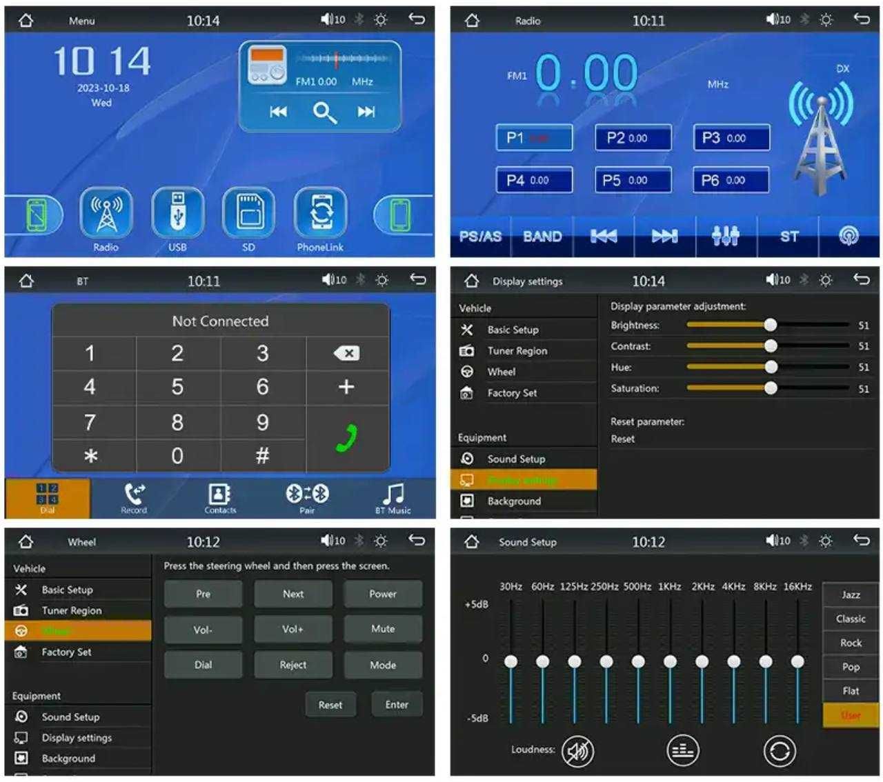 Магнитола 1DIN + камера заднего вида Bluetooth Carplay