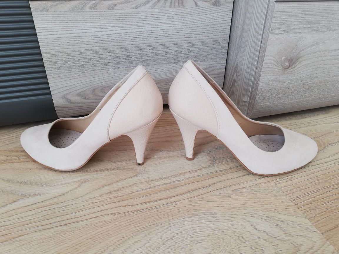 Buty ślubne weselne jasny róż WideFit extra comfort r. 40/41