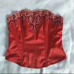 Gorset satynowy czerwony cosplay burleska księżniczka princess H&M