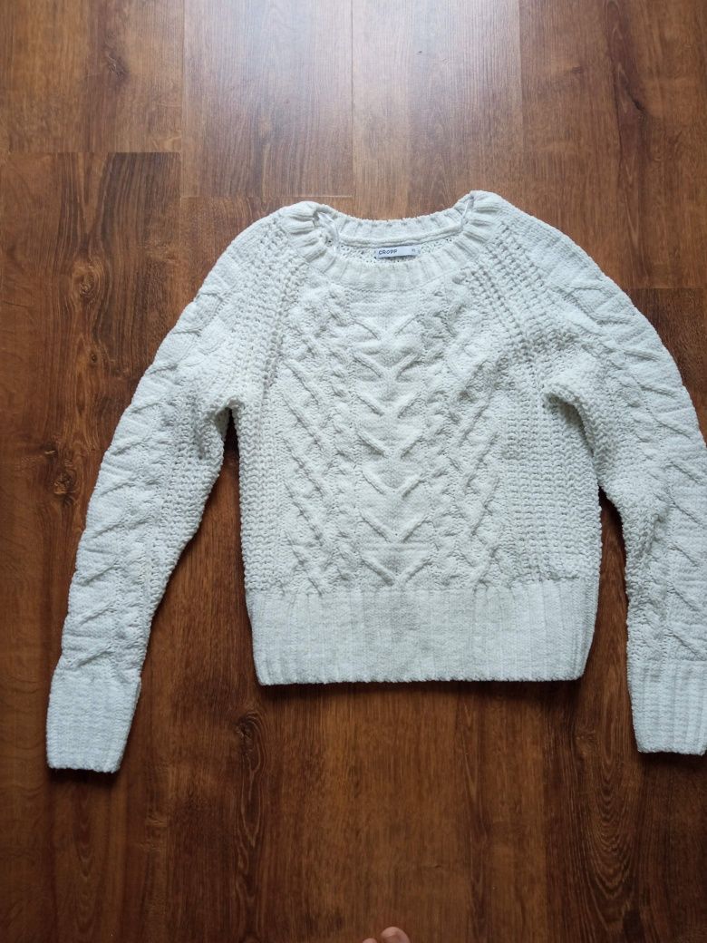 Sweter biały ciepły XS 34 Cropp