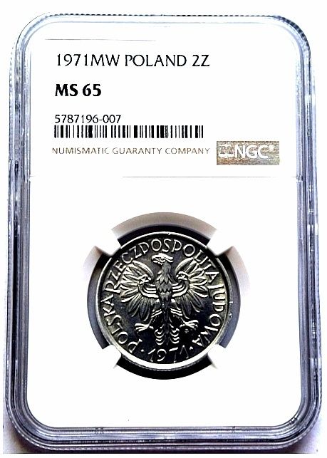 Moneta obiegowa prl 2zl jagody 1971 r MS65