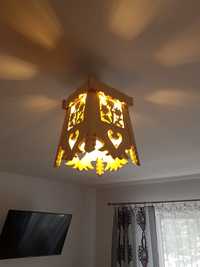 Lampa drewniana góralska styl zakopiański folk