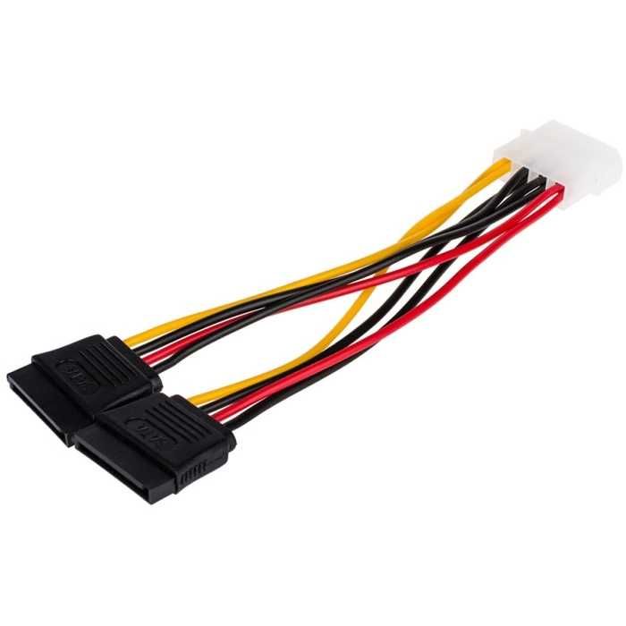 Кабель atcom molex to 2 sata 20 см