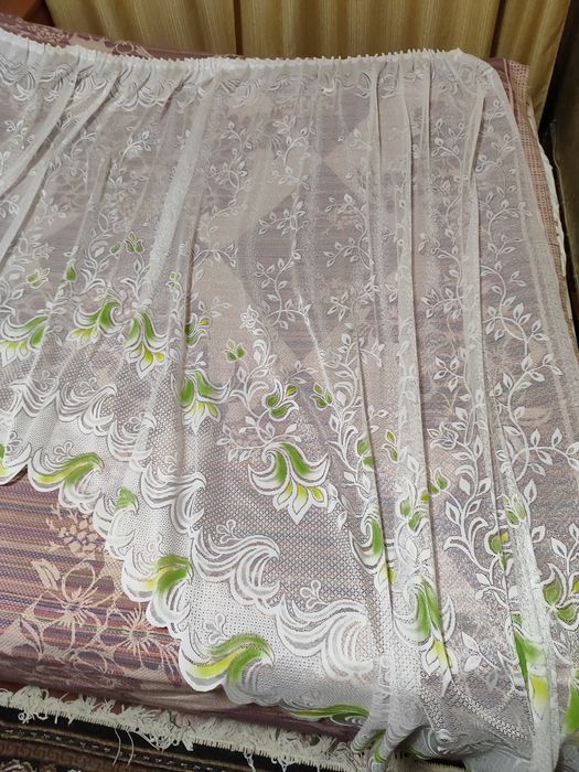 Тюль на кухню арка жакард.