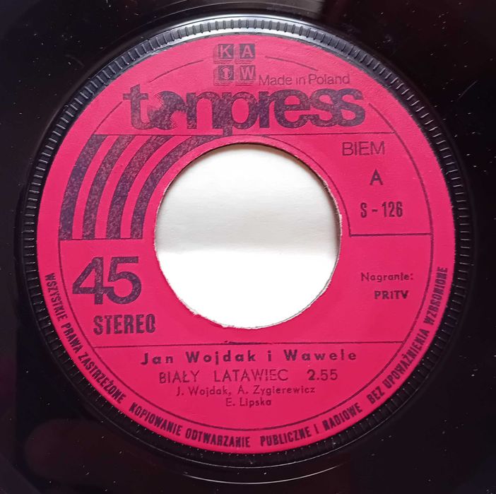 SP Jan Wojdak i Wawele - Biały latawiec. / Nie szkoda róż. Tonpress.