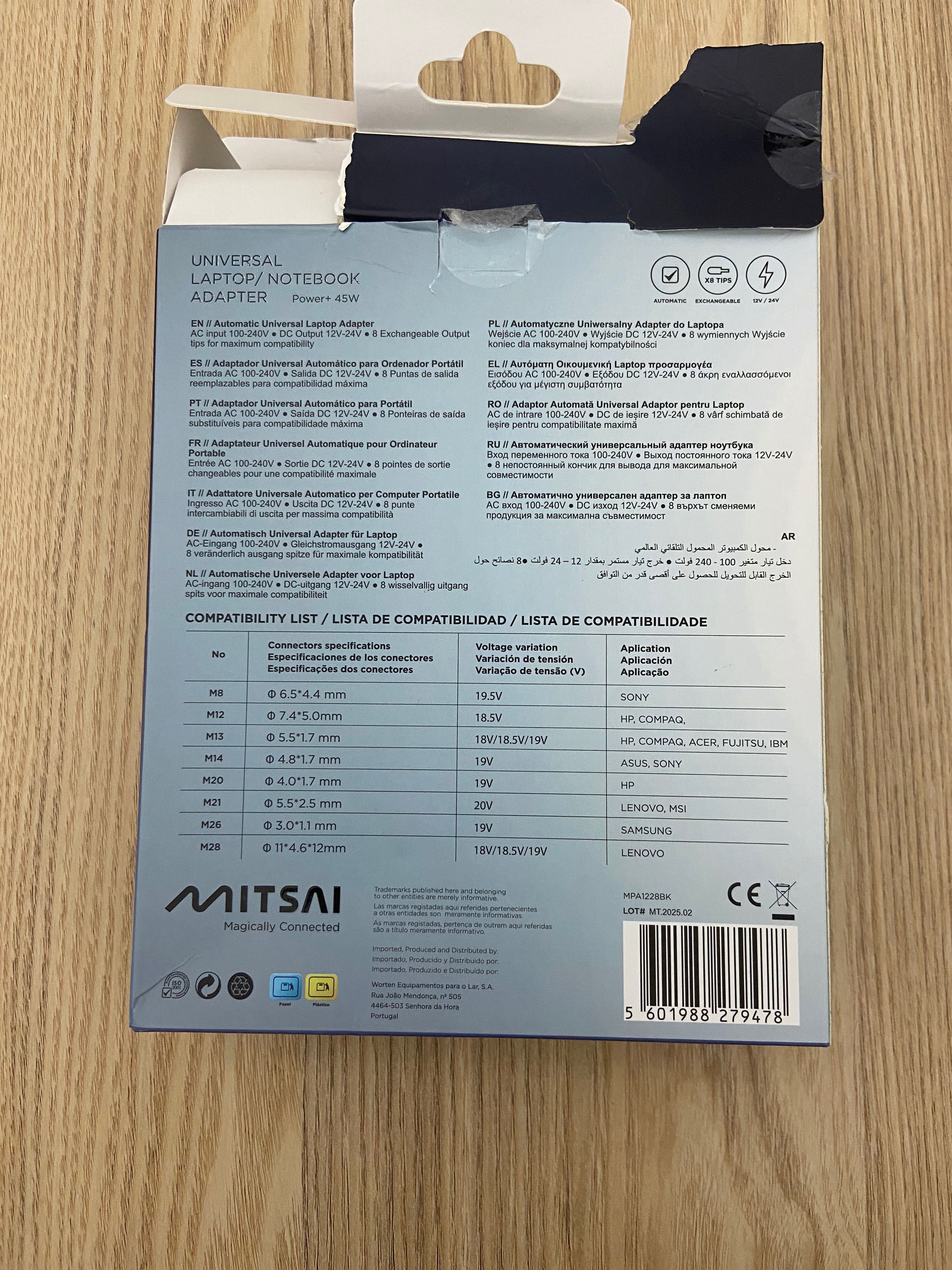 Carregador Universal Mitsai para portátil