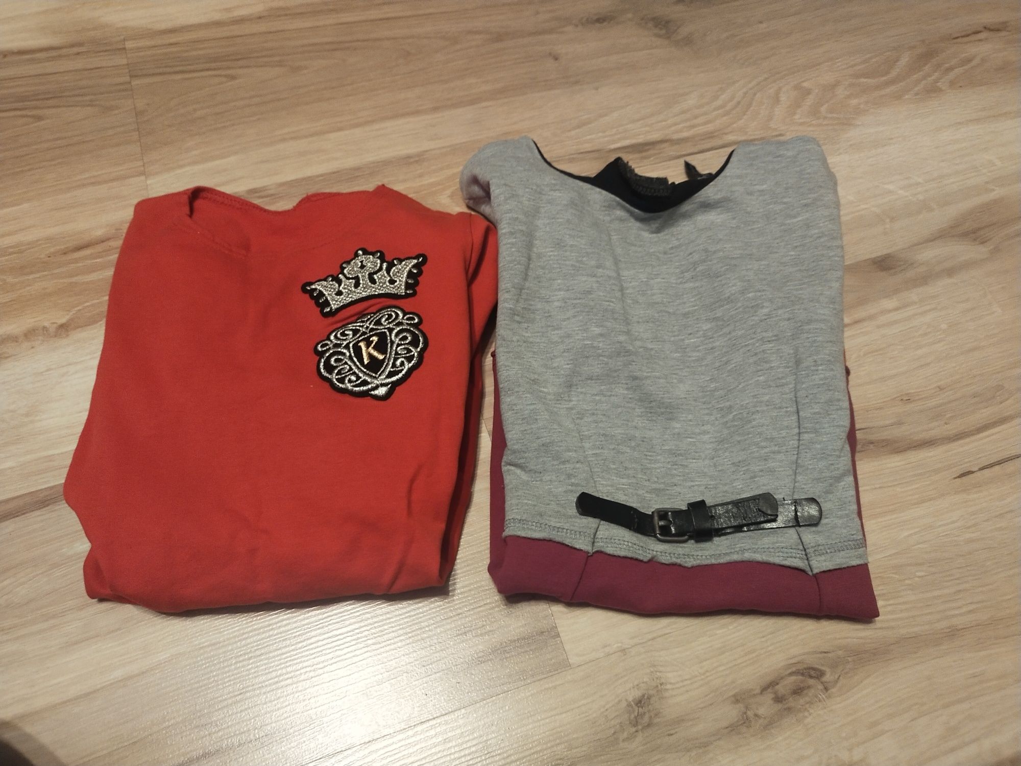 Zestaw ubranek dla dziewczynki, romlzmiar 140, bluzy, spodnie, swetry