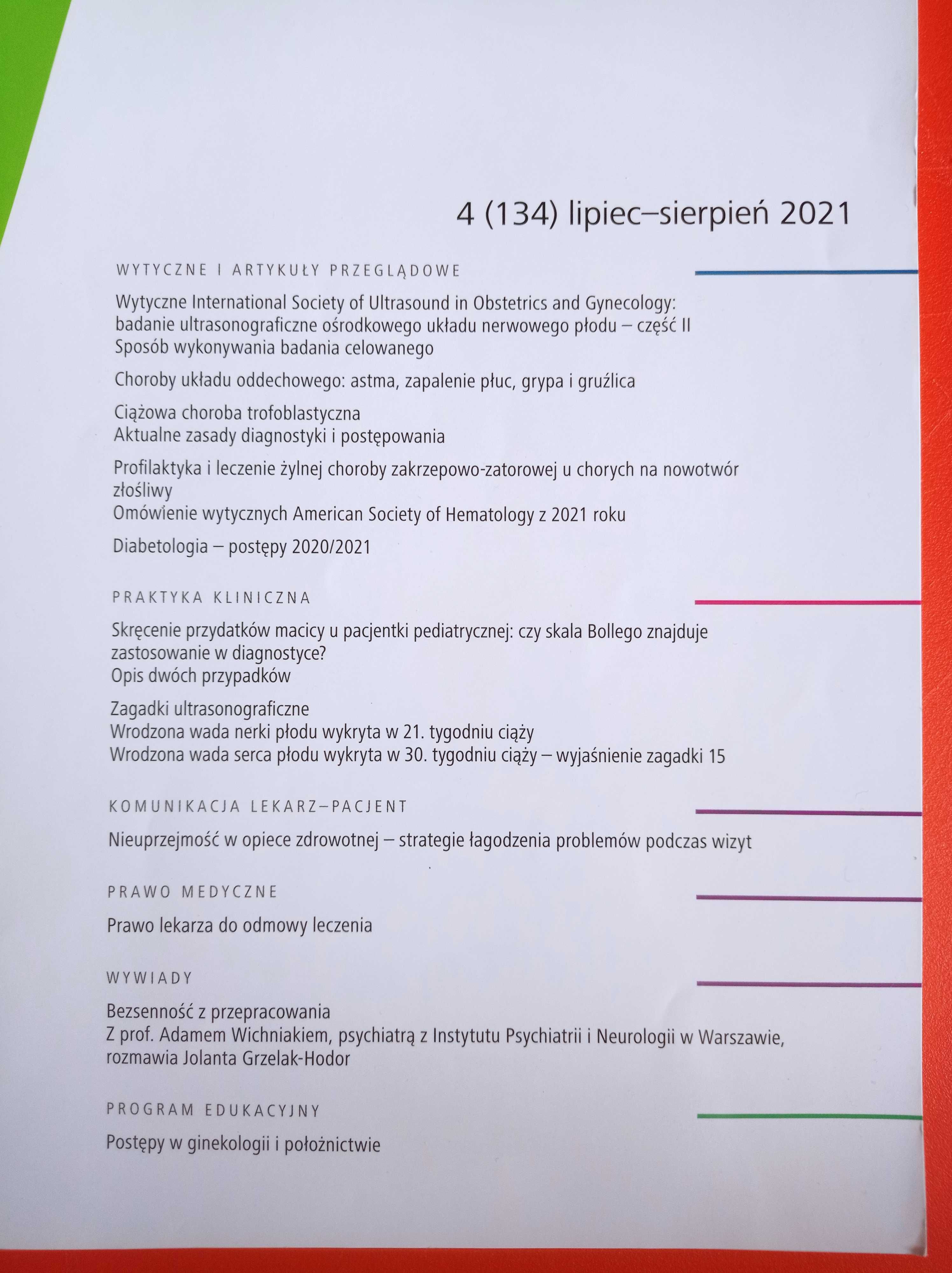 Ginekologia i Położnictwo 4/2021, lipiec-sierpień 2021