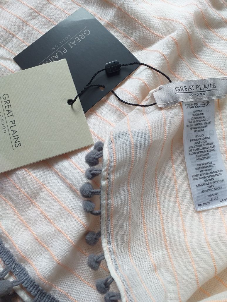 Nowa apaszka szal duży great plains 100% cotton