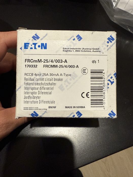 Eaton Wyłącznik FRCMM-25/4/003-A 4P 25A 0,03A typ A