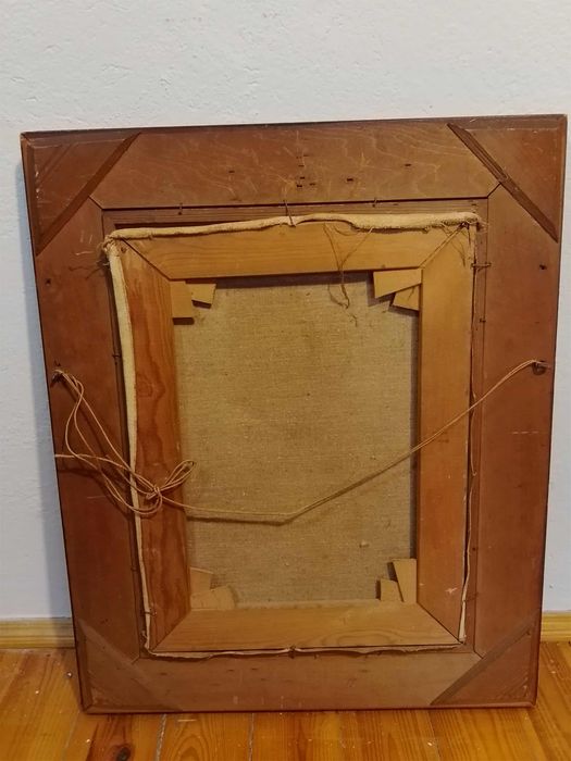 Stary obraz na płótnie sygnowany portret