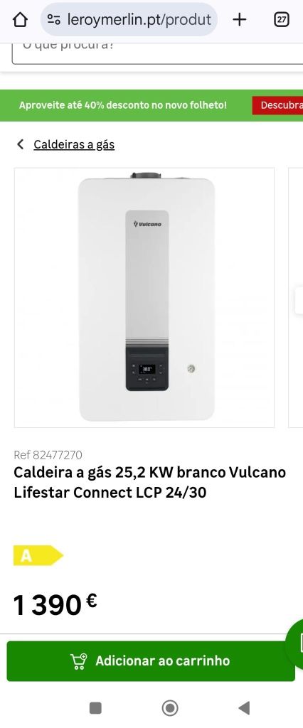 Caldeira de Condensação a gás Vulcano