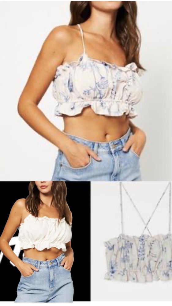 Топ h&m linen strappy top