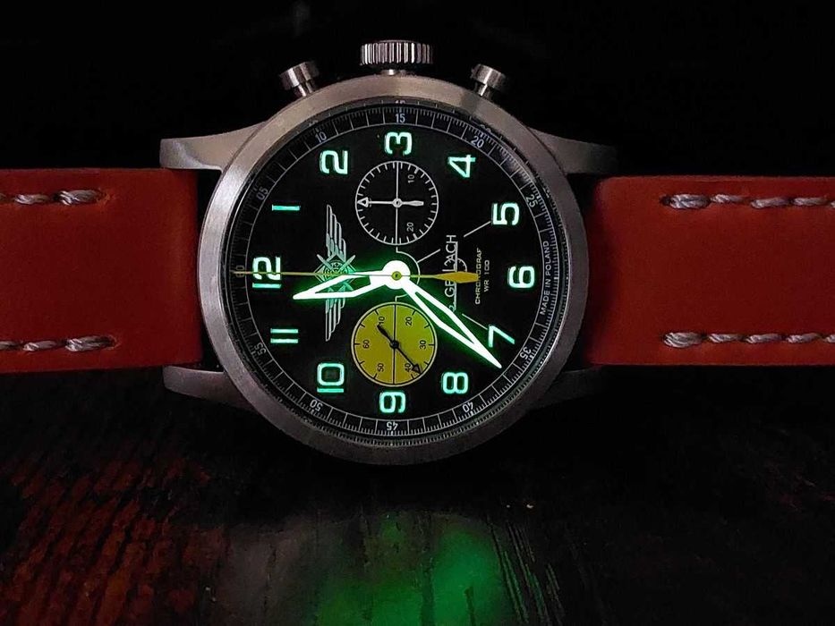 Zegarek męski PILOT chronograf automatyczny. G.Gerlach. NOWY