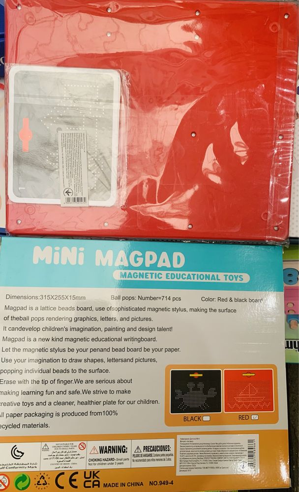 Великий магнітний планшет із ручкою для малювання Mini Magpad 32х25