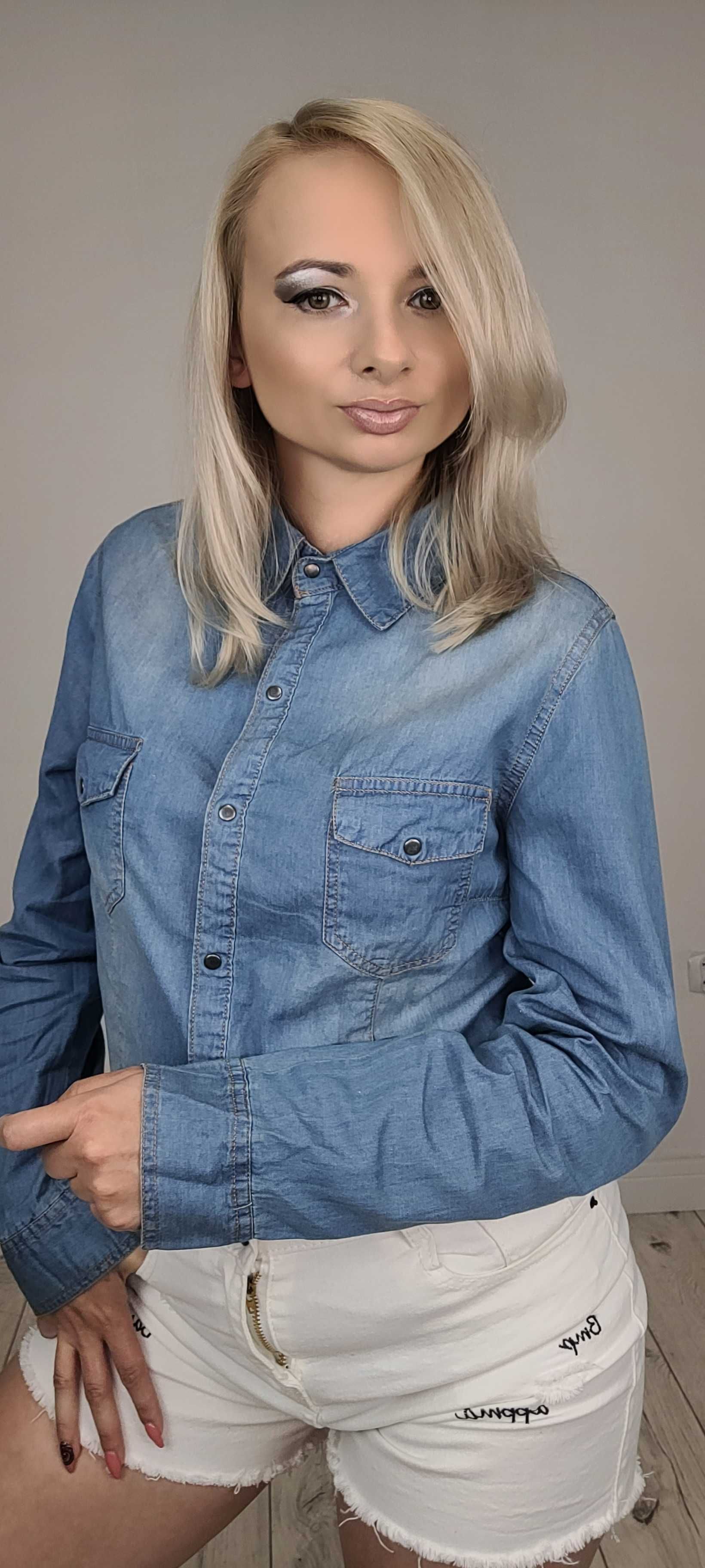 NOWA Koszula JEANS damska klasyczna koszula jeansowa rozm XXL