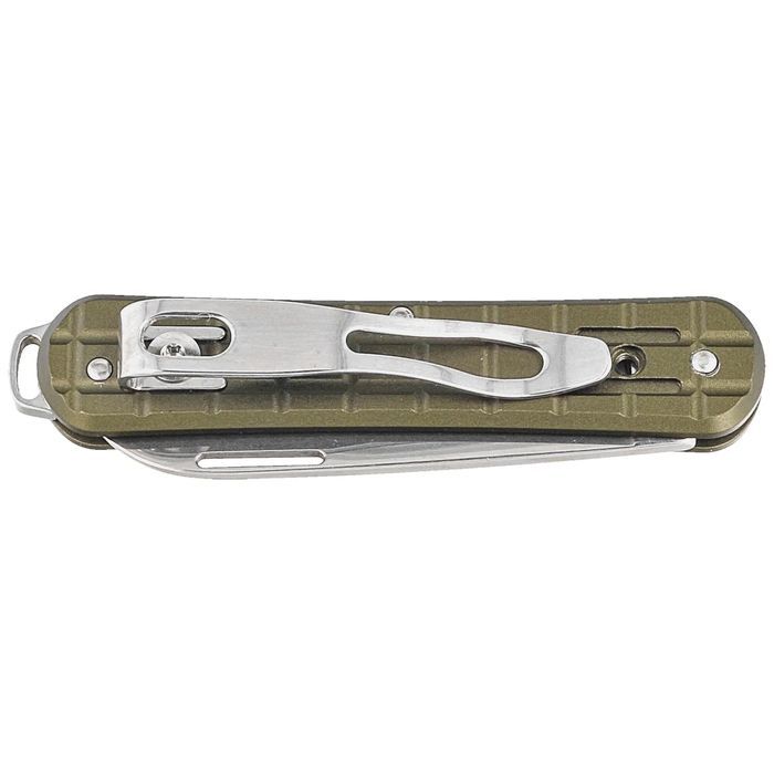 Scyzoryk Fox Vulpis Grenade Pattern Military Green Aluminium, Polished
