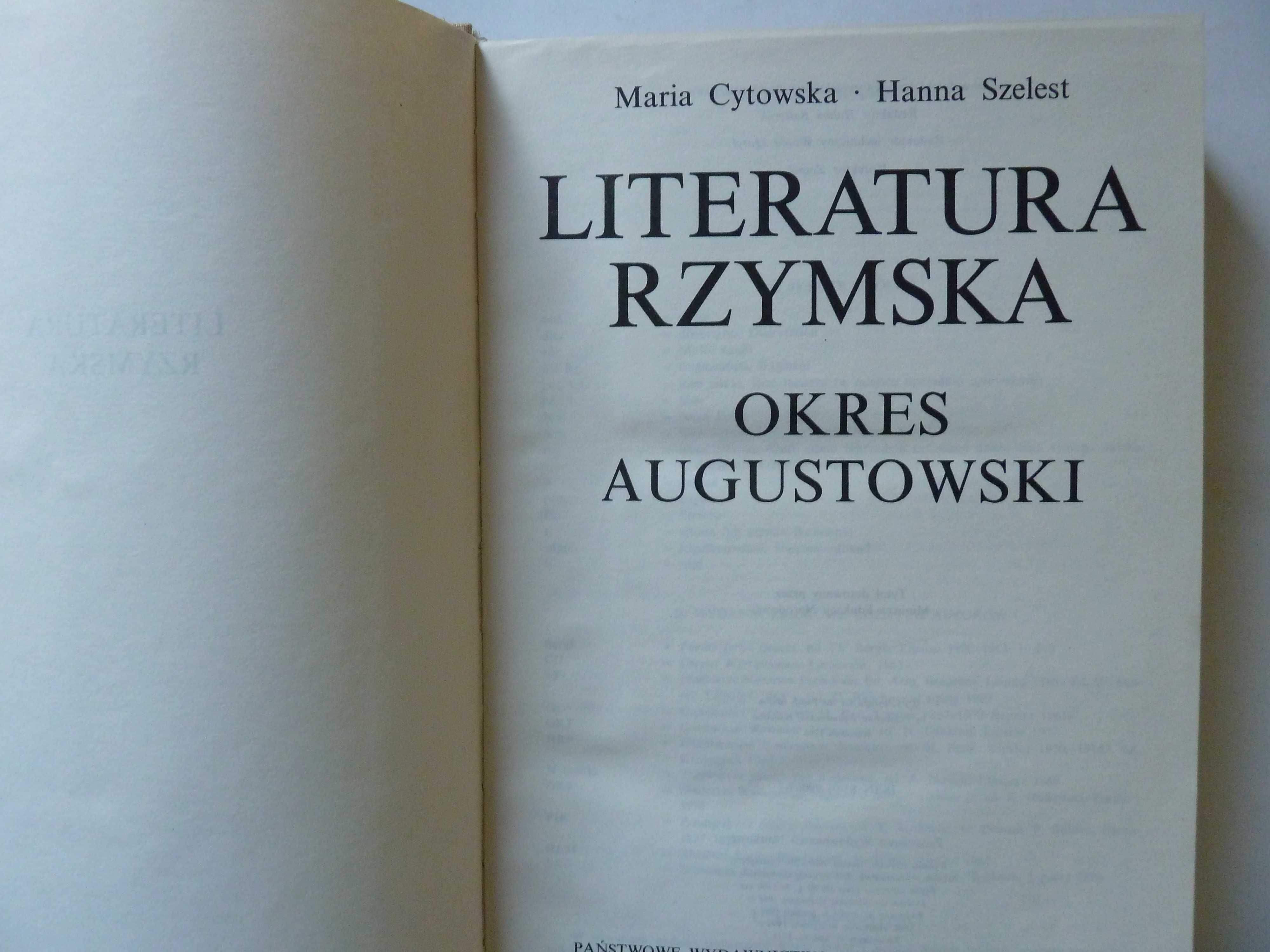 Literatura Rzymska (okres augustowki)  M . Cytowska  H . Szelest