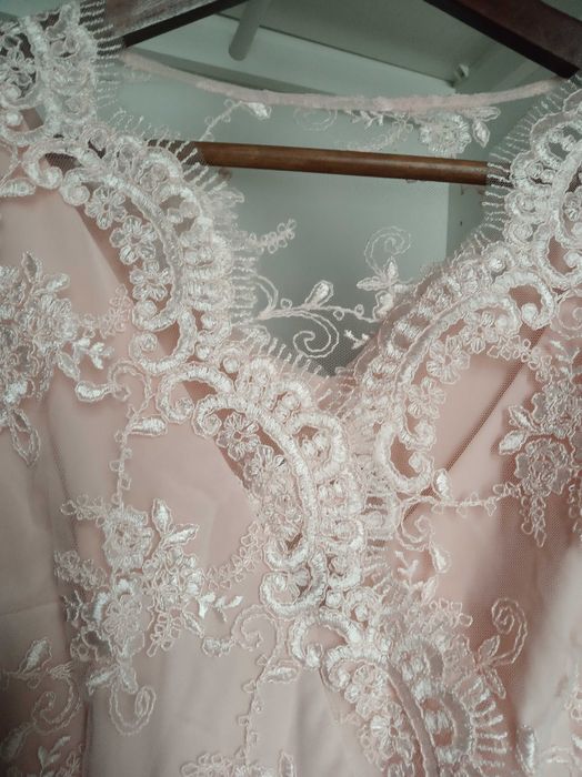 Nowa sukienka na wesele, chrzciny, dla druchny 44 jasny róż, różowa