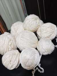 Пряжа нитки для вязания белые
