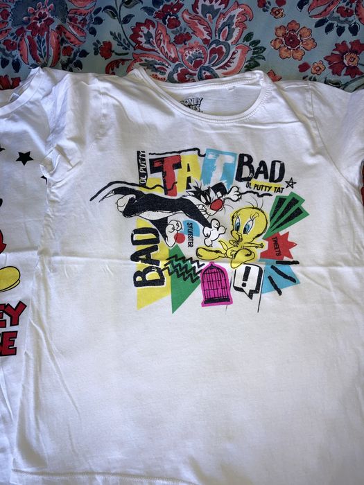 Zestaw 2 bluzeczek koszulek, Mickey i Tweety, H&M 158 164