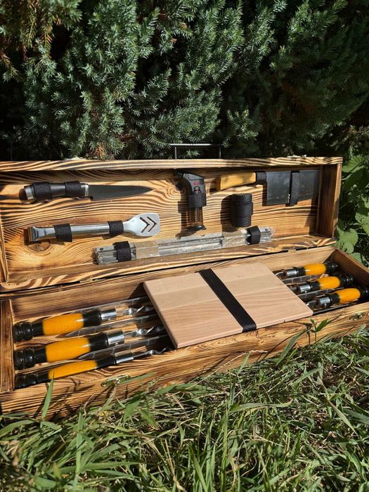 Подарочный набор шампуров в кейсе мужу мужчине куму на день рождения