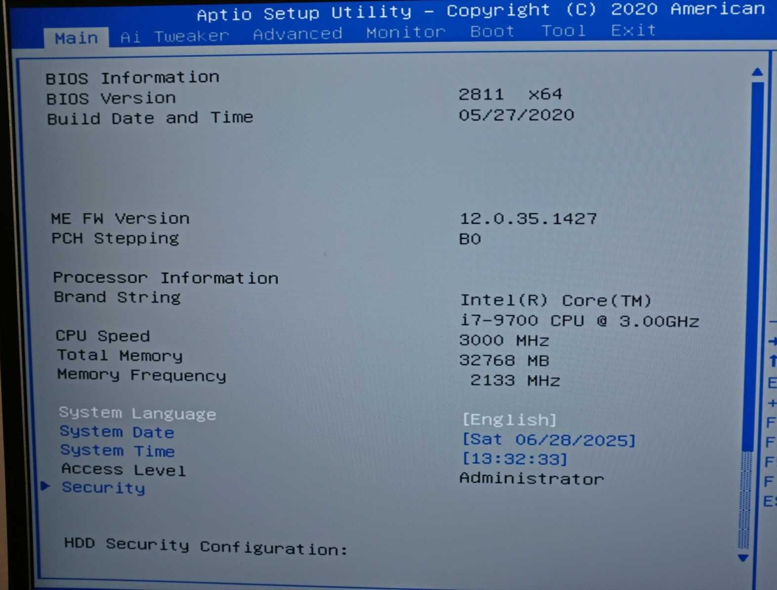 Procesor Intel core i7-9700
