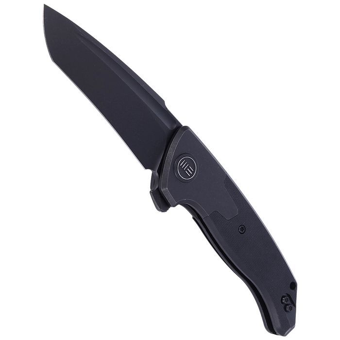 Nóż składany WE Knife Press Check Black Ti / Black G10, Black Stonewas