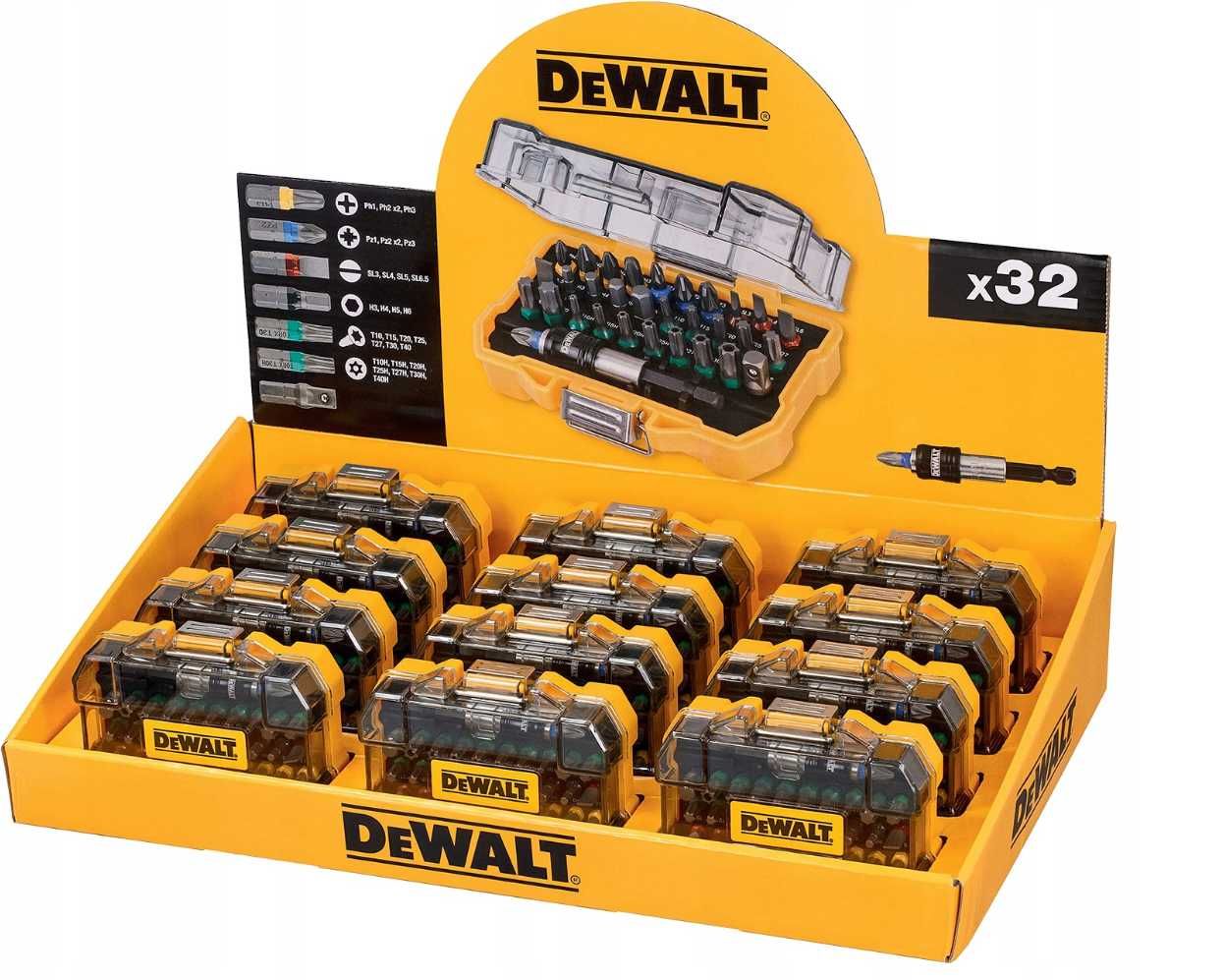 Okazja Zestaw Mocnych Bitów Torx Końcówek Wkrętarskich DeWalt 32-SZT