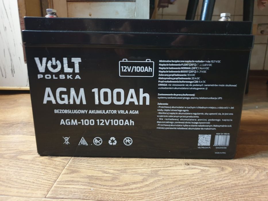 Акумулятор AGM Гелевий 12v100ah Volt Polska