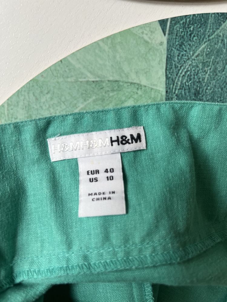 Suknia midi H&M 40 len wiskoza elastan