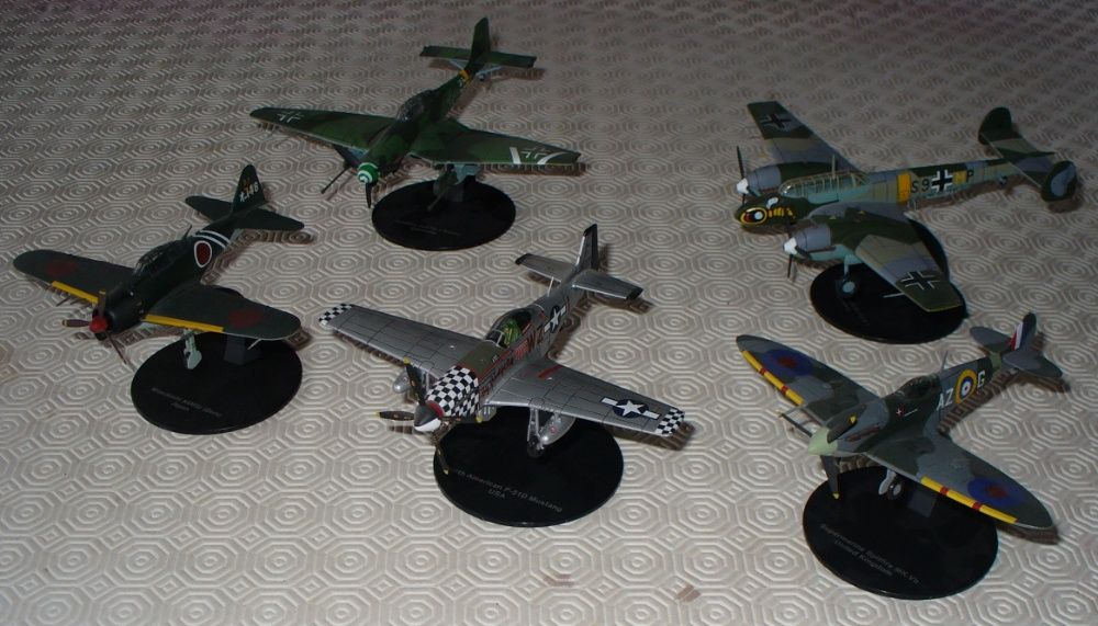 Aviões de combate 2ª guerra mundial 5 miniaturas