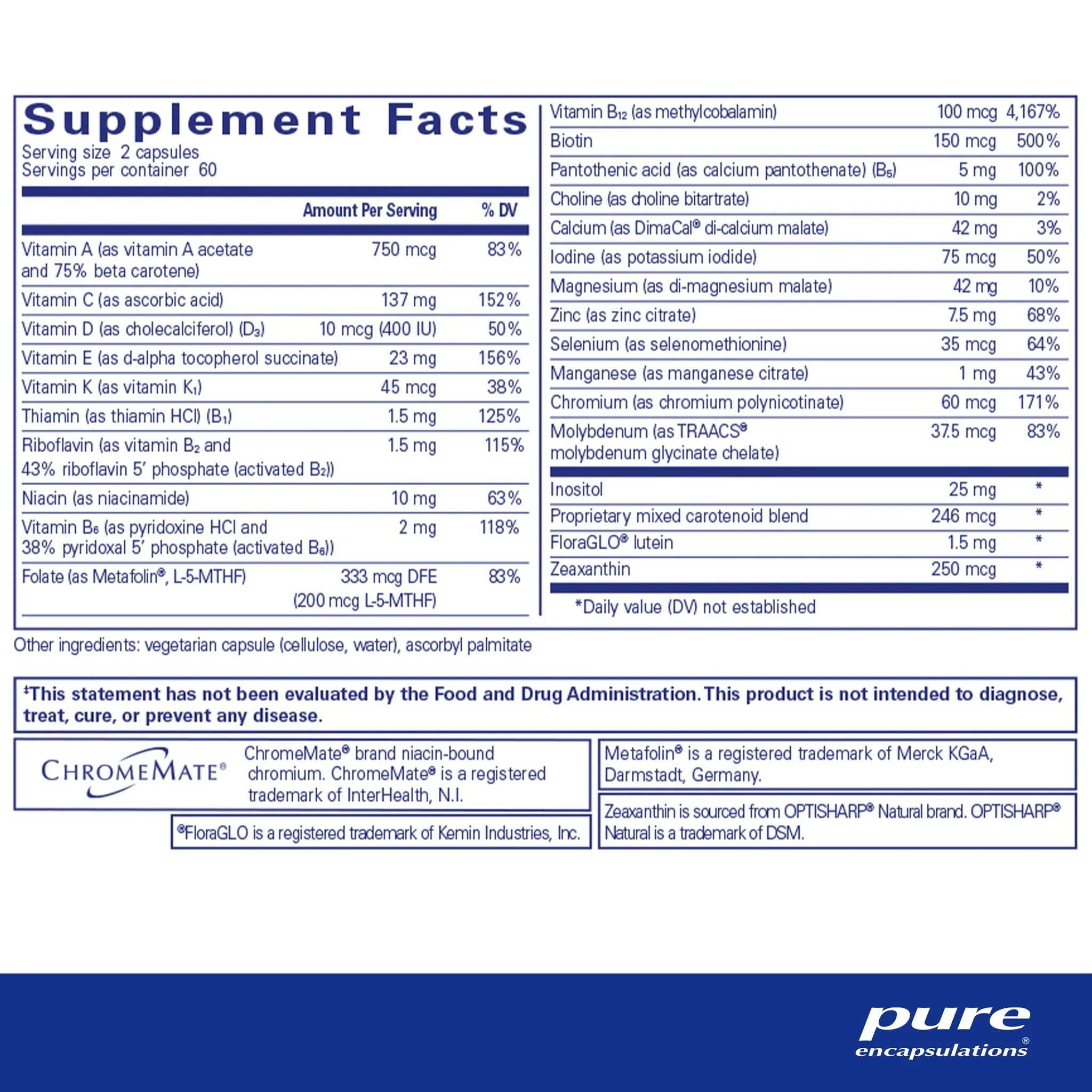 Дитячі мультивітаміни Pure Encapsulation, Junior Nutrients, 120 капсул