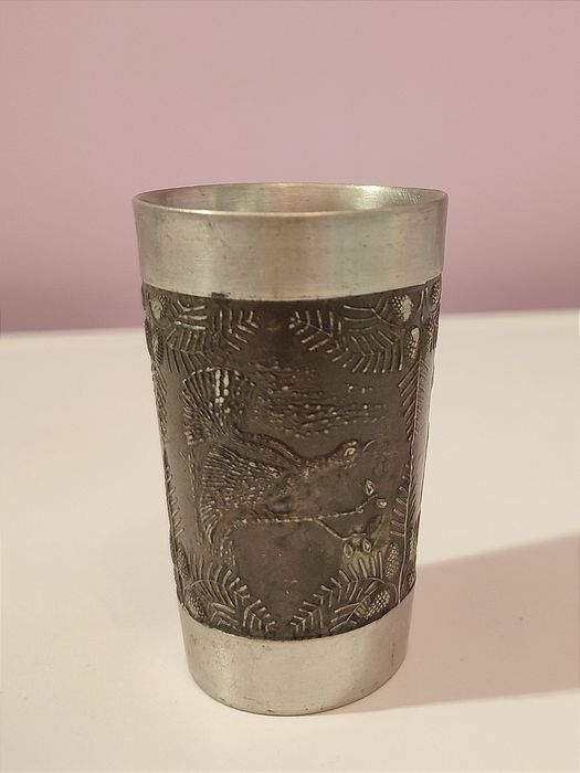 Kubek cynowy myśliwski