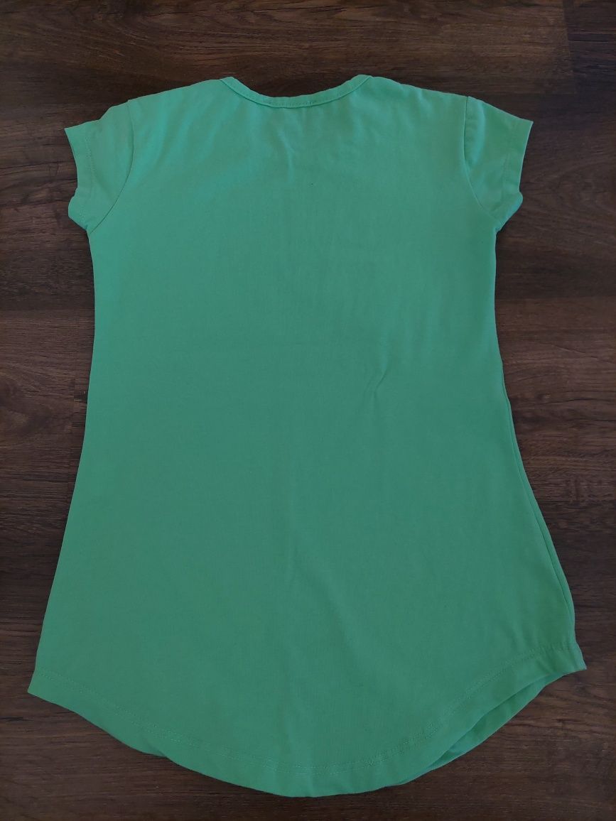 Tunika bluzka zielona Love dla dziewczynki R.122/128