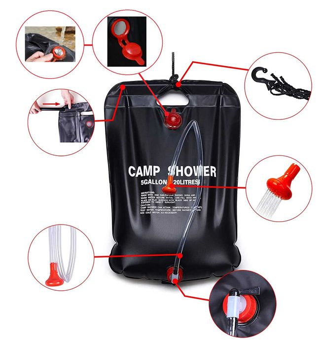 Chuveiro Solar Portátil Compacto 20 Litros